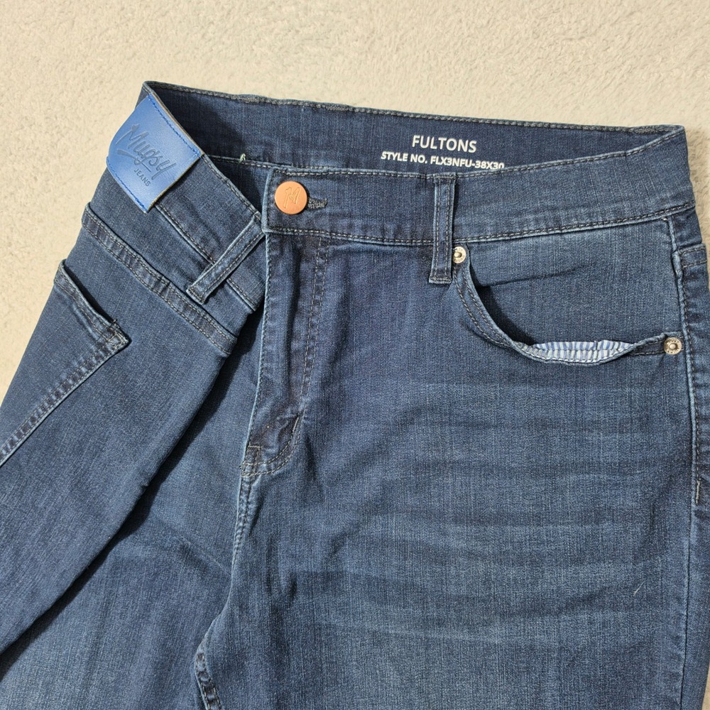 Mugsy Fultons Jeans Men 38/30 Dark Blue Fultons Stretch Denim Pants
